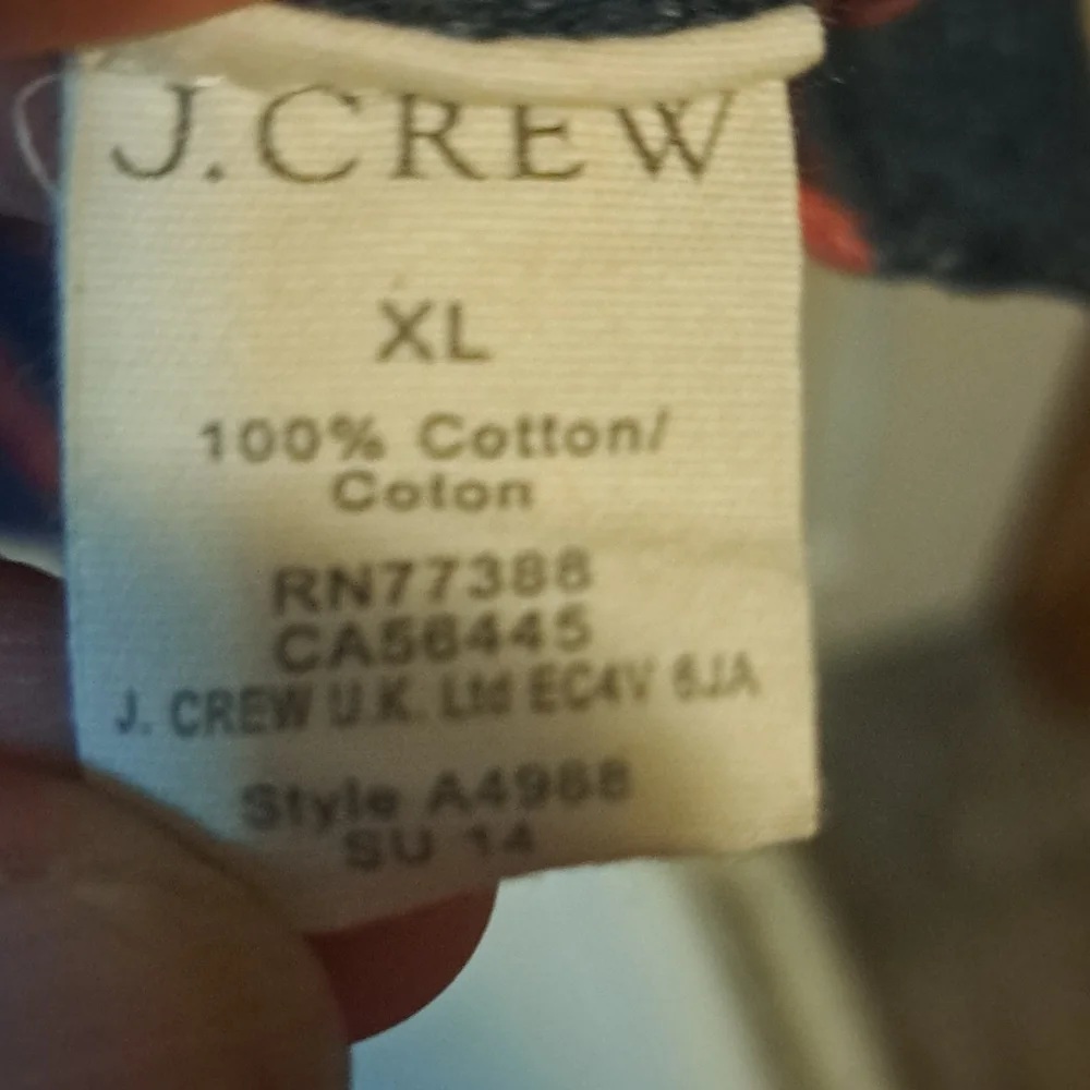 J. Crew Striped Crewneck Sweater - XL - Navy Blue Orange